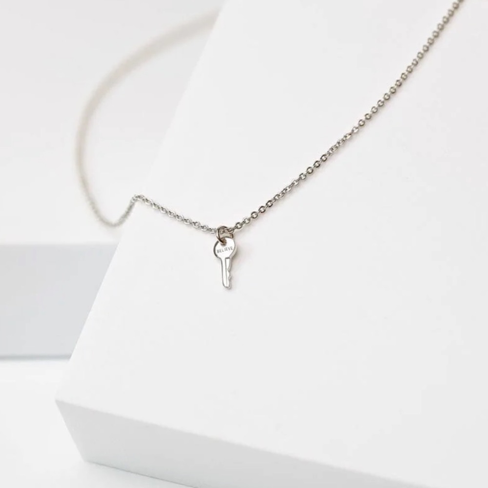The Giving Keys - Mini “Believe” Key Necklace